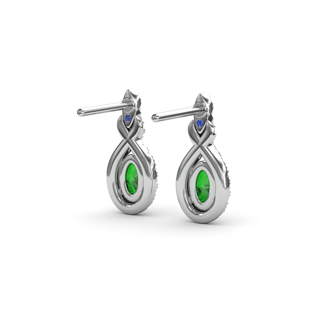 Love Knot Emerald and Diamond Earrings