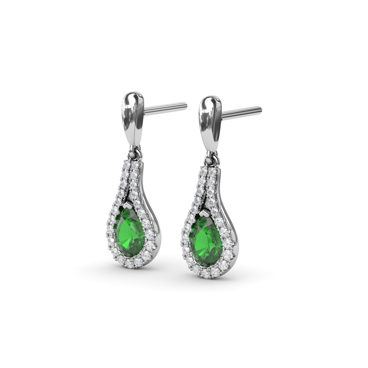 Glamourous Emerand and Diamond Wrap Earrings