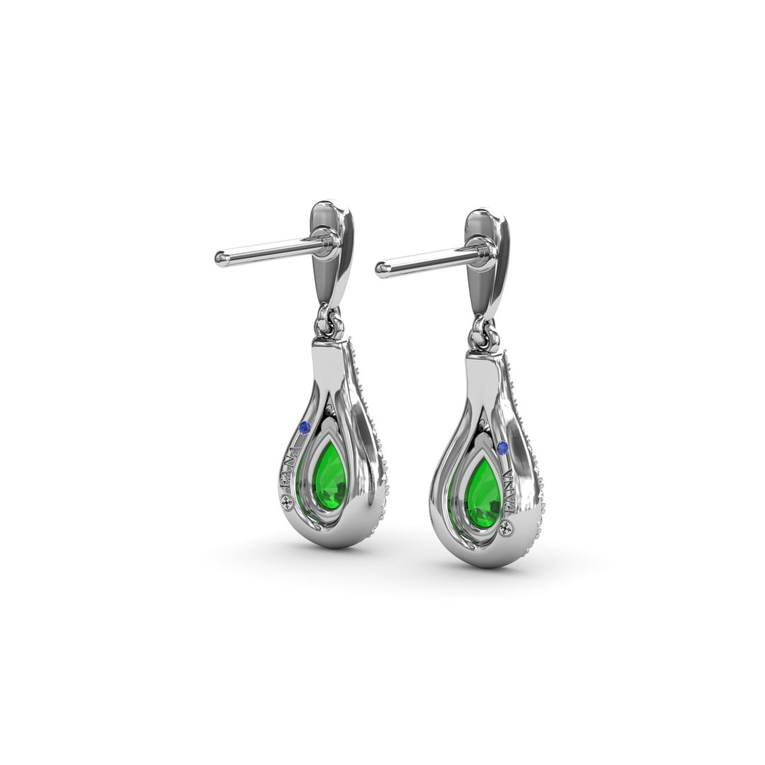 Glamourous Emerand and Diamond Wrap Earrings