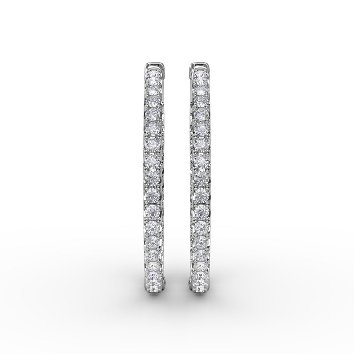 3.15ct Diamond Hoop Earrings