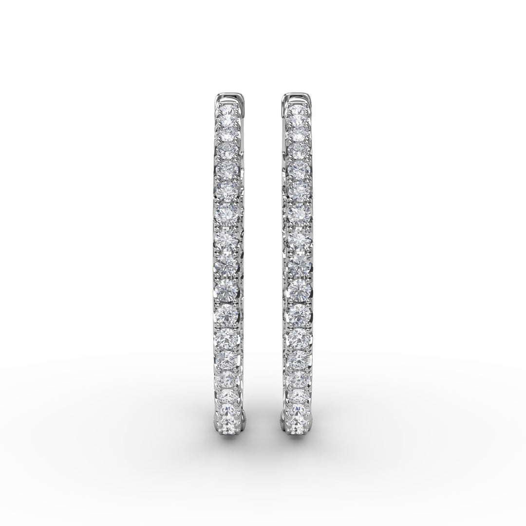 3.15ct Diamond Hoop Earrings