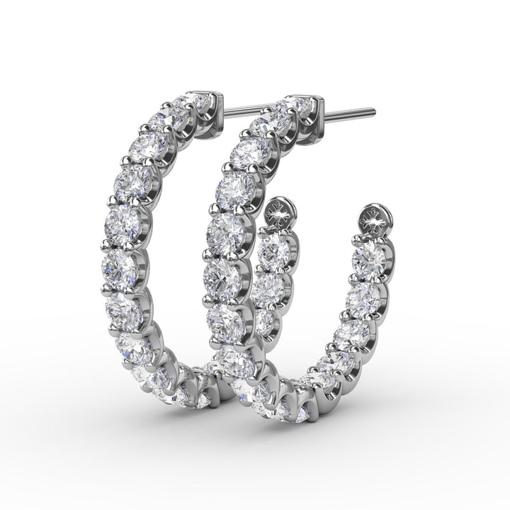 3.1ct Diamond Hoop Earrings