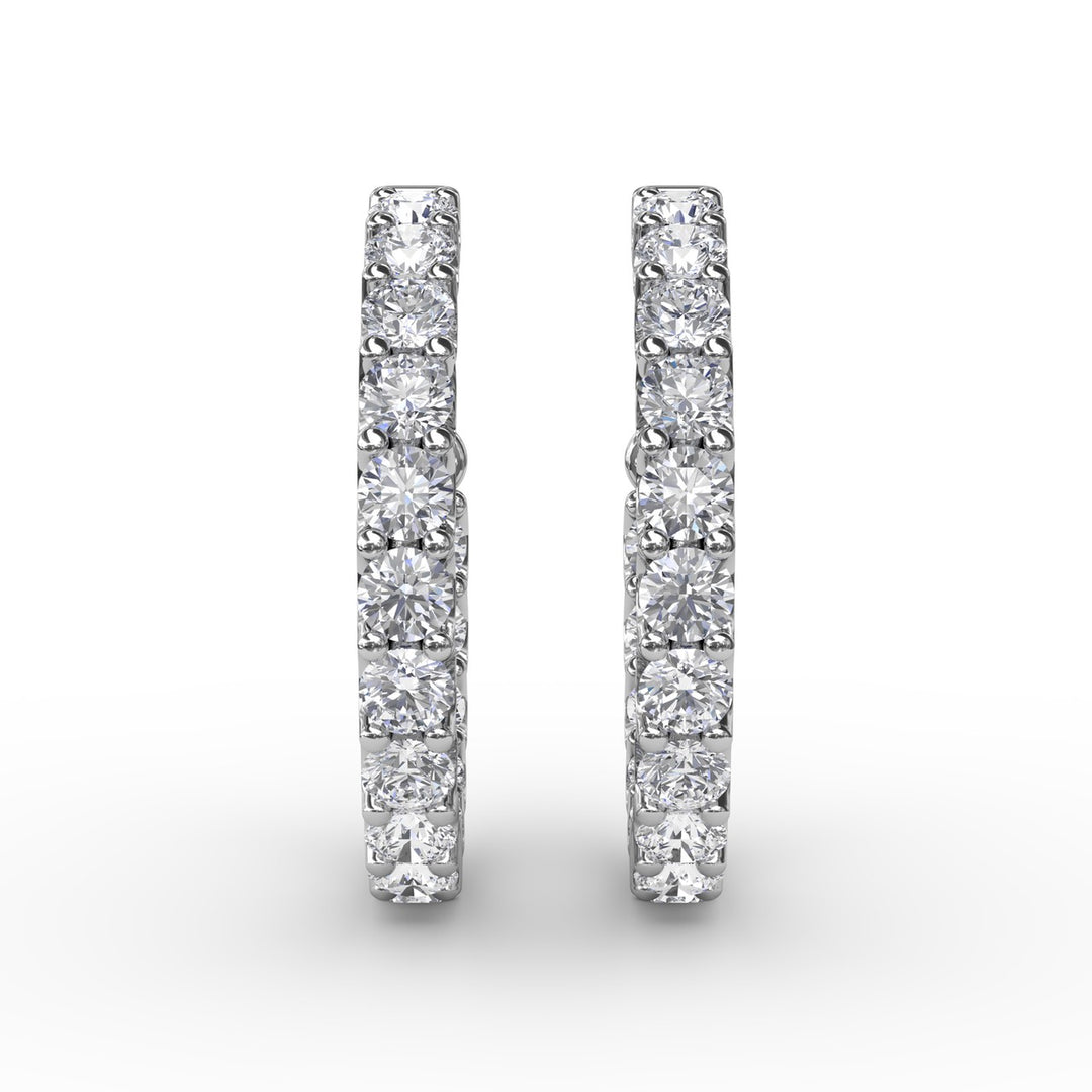 3.1ct Diamond Hoop Earrings