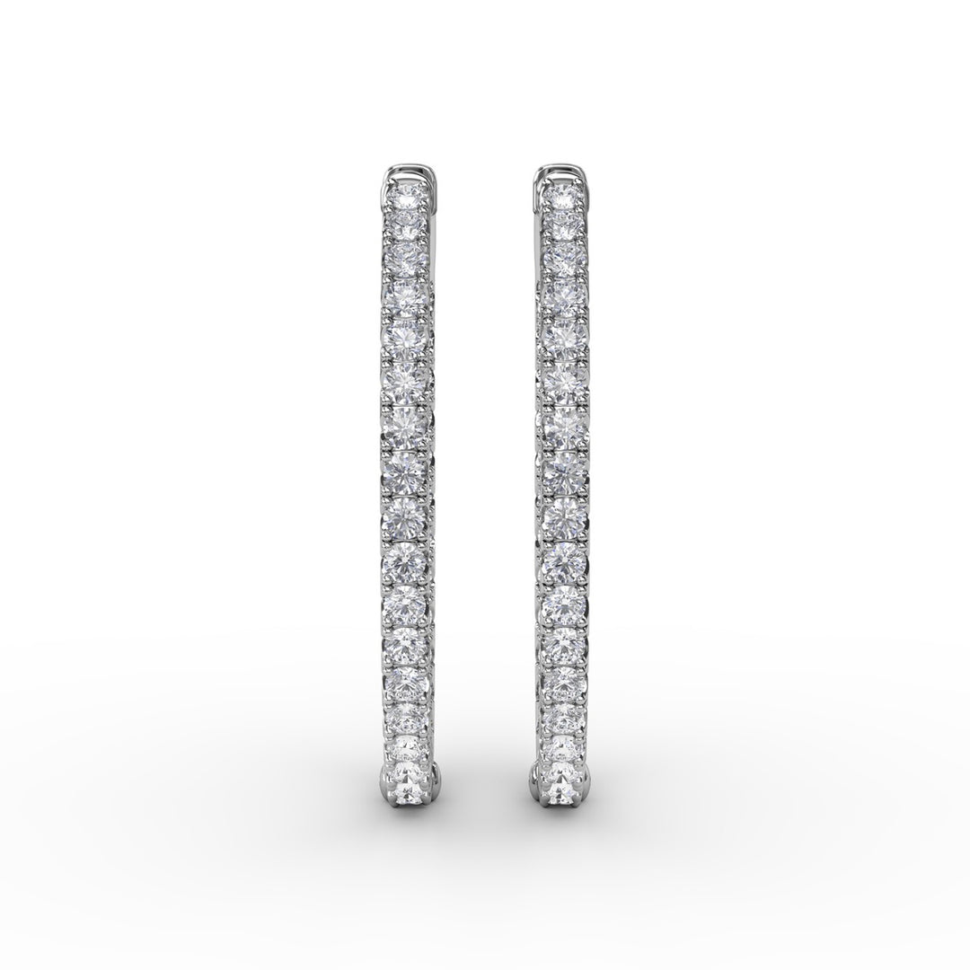 2.98ct Diamond Hoop Earrings