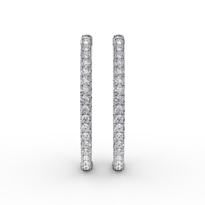 2.98ct Diamond Hoop Earrings