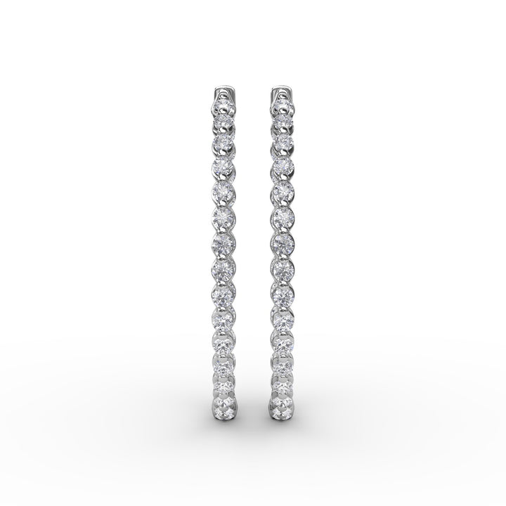 2.1ct Diamond Hoop Earrings