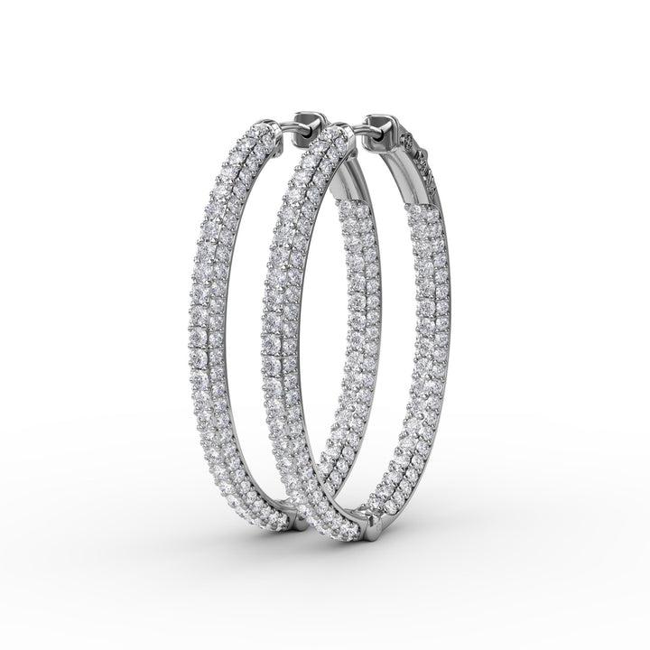 Pavé Diamond Hoop Earrings