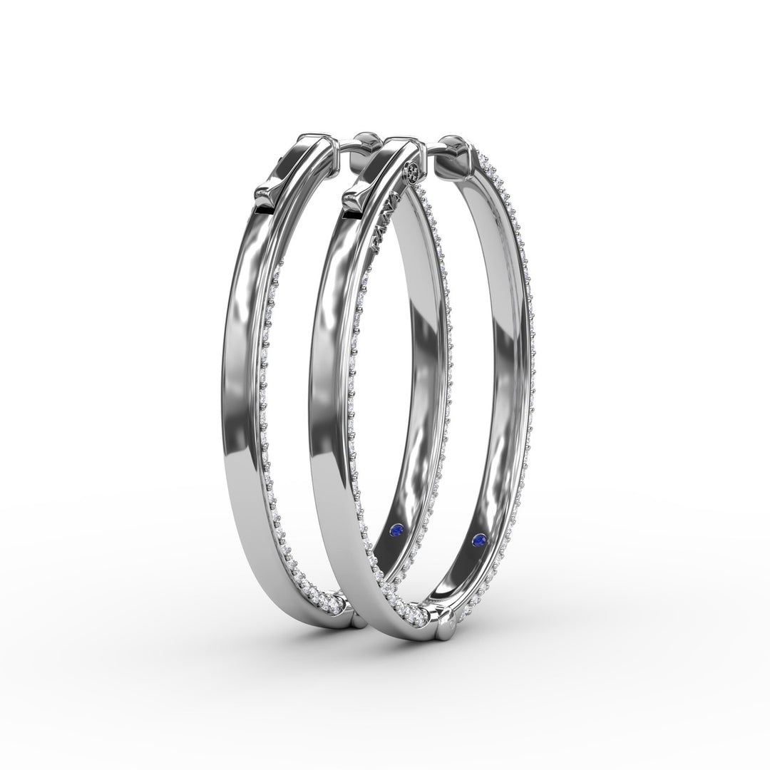 Pavé Diamond Hoop Earrings