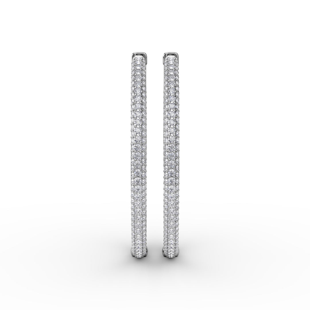 Pavé Diamond Hoop Earrings