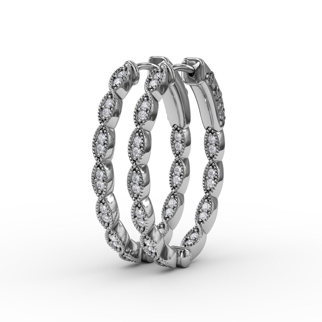 Flawless Filigree Diamond Hoops