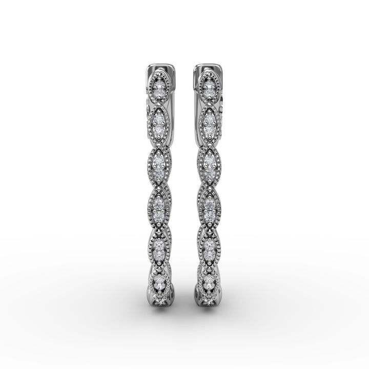 Flawless Filigree Diamond Hoops