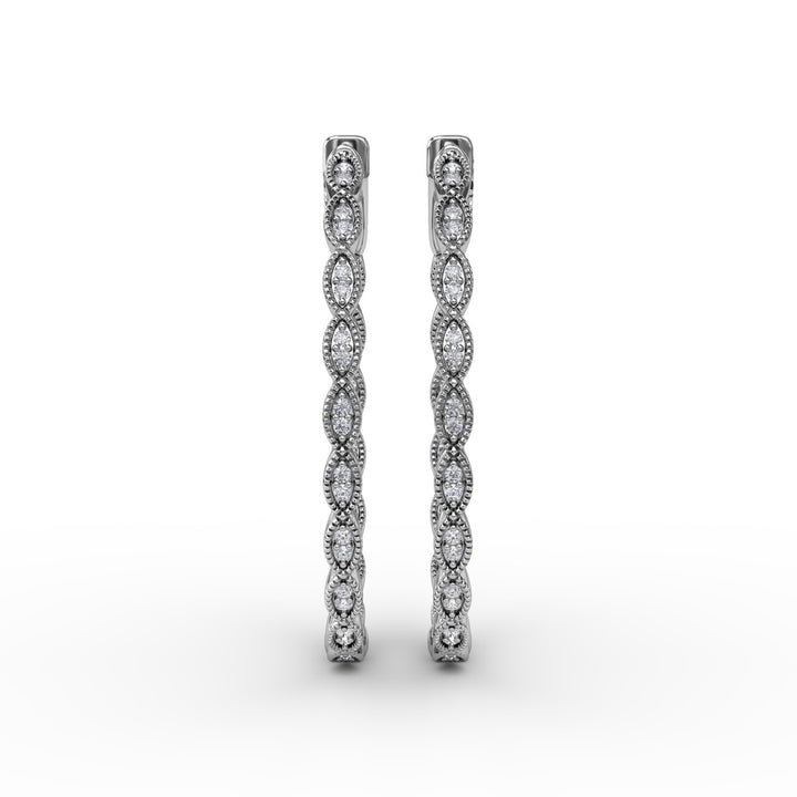 Flawless Filigree Diamond Hoops