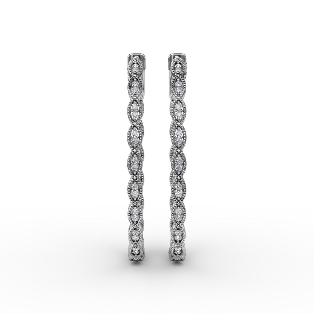 Flawless Filigree Diamond Hoops