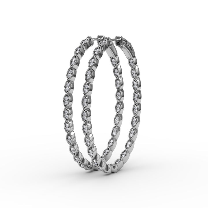 Flawless Filigree Diamond Hoops