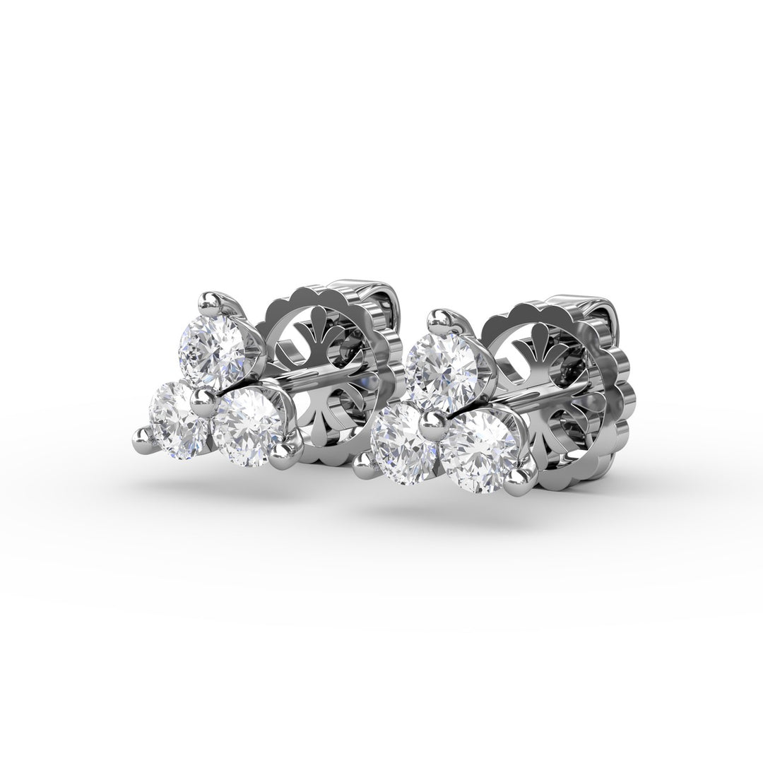 Empire Diamond Stud Cluster Earrings