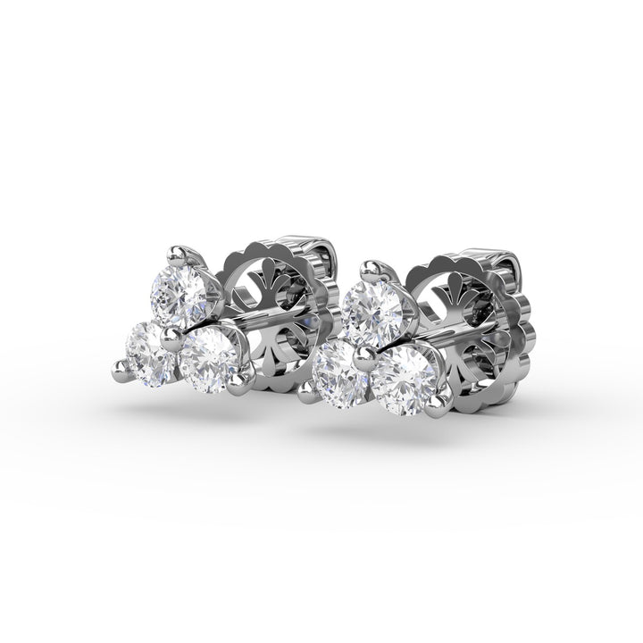 Empire Diamond Stud Cluster Earrings