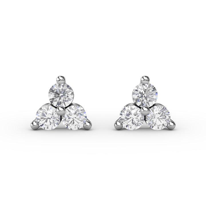 Empire Diamond Stud Cluster Earrings