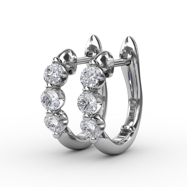 Dainty and Delightful Diamond Hoop Earrings