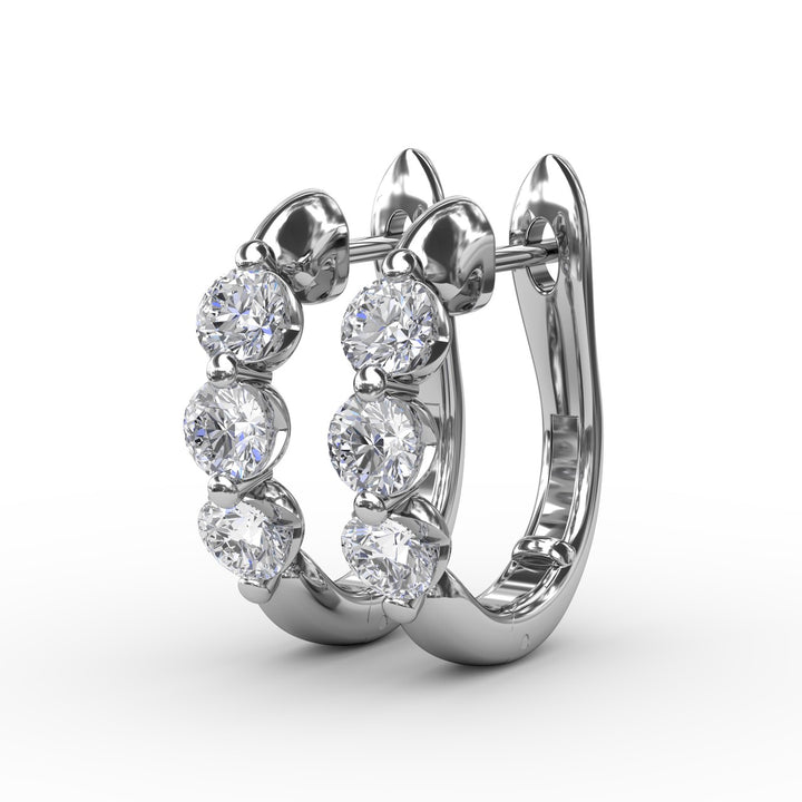 Empire Diamond Hoop Earrings