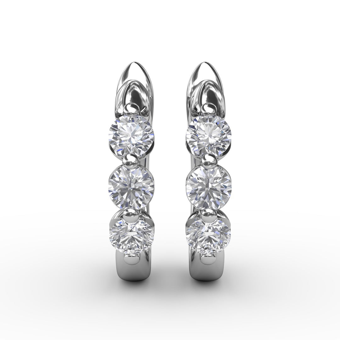 Empire Diamond Hoop Earrings