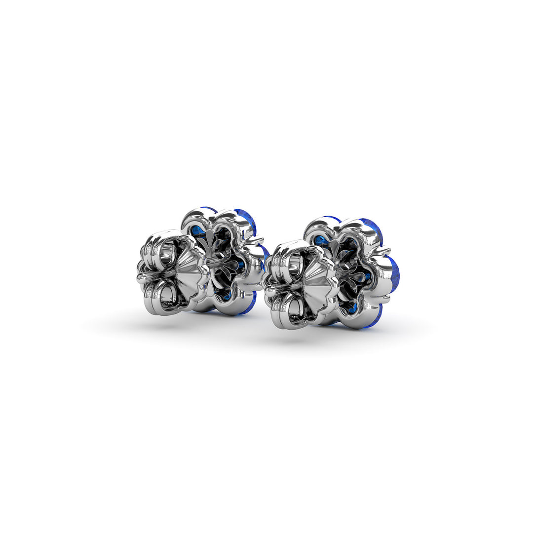 Magnolia Sapphire And Diamond Stud Earrings