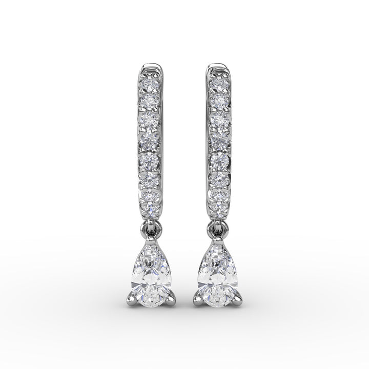 Teardrop Diamond Drop Earrings