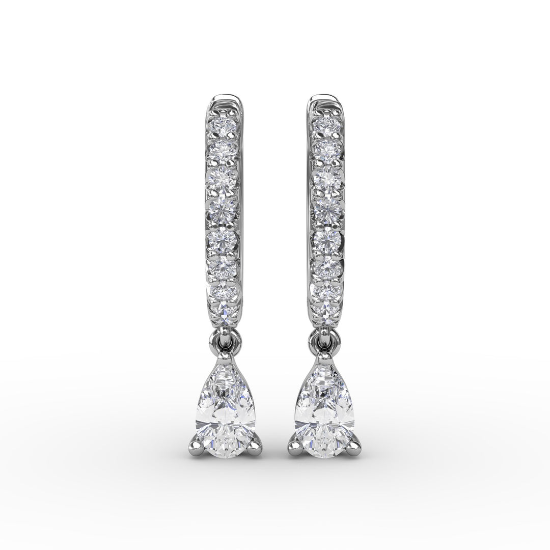 Teardrop Diamond Drop Earrings