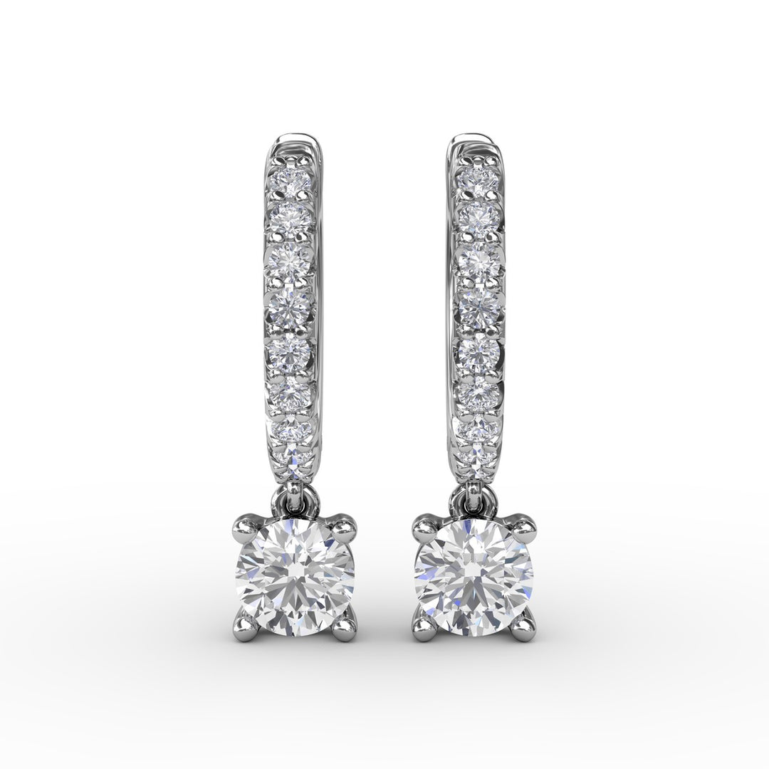 Single Diamond Drop Earrings