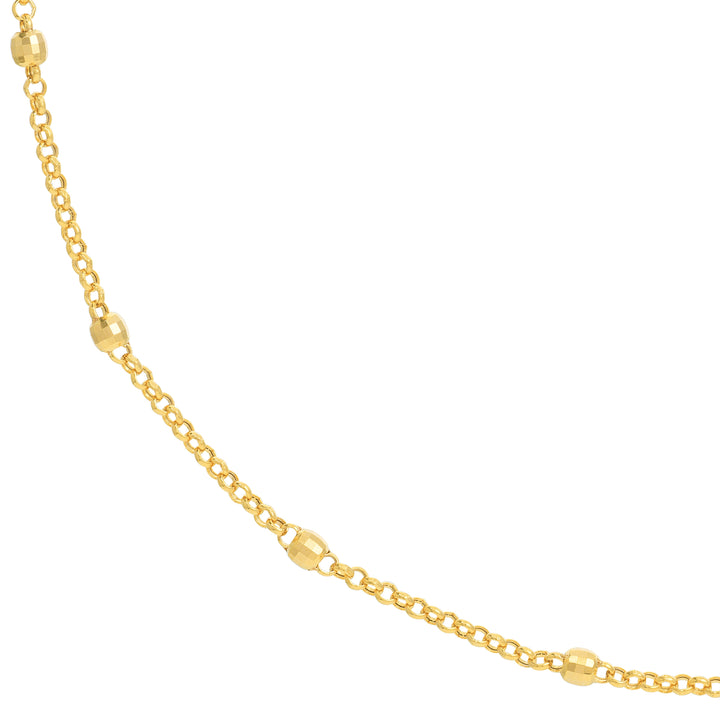 3mm Disco Bead Rolo Chain Necklace