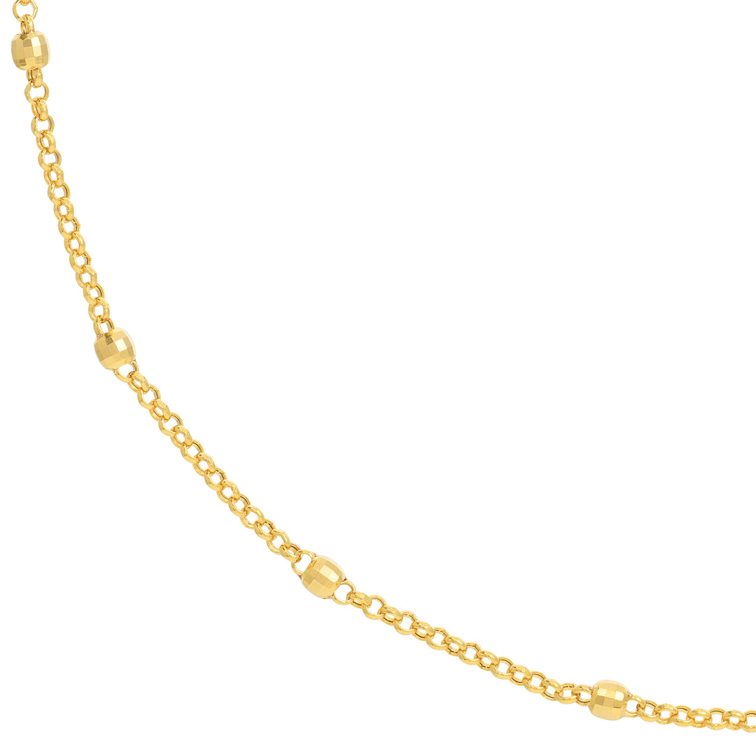 3mm Disco Bead Rolo Chain Necklace