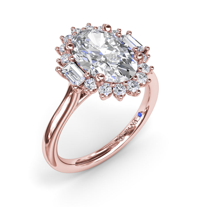 Modern Edge Diamond Engagement Ring