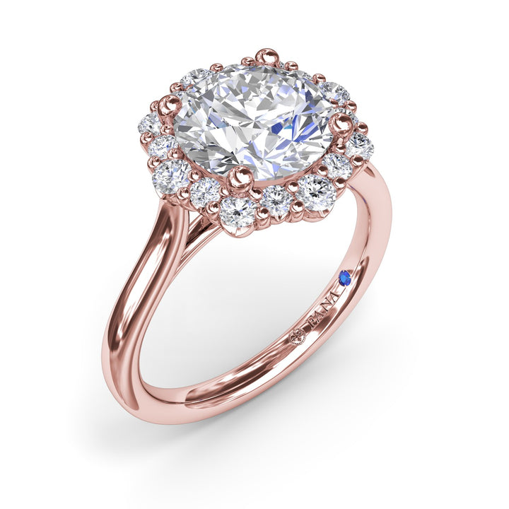 Graduated Halo Diamond Engagement Ring