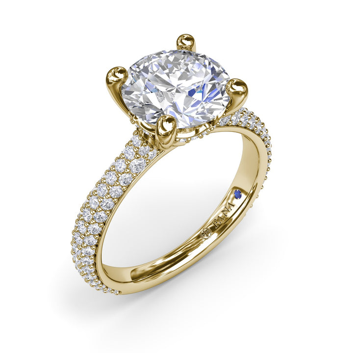 Tapered Pavé Diamond Engagement Ring