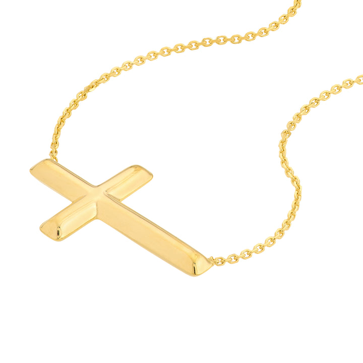 E2W Small Sideways Cross Adjustable Necklace