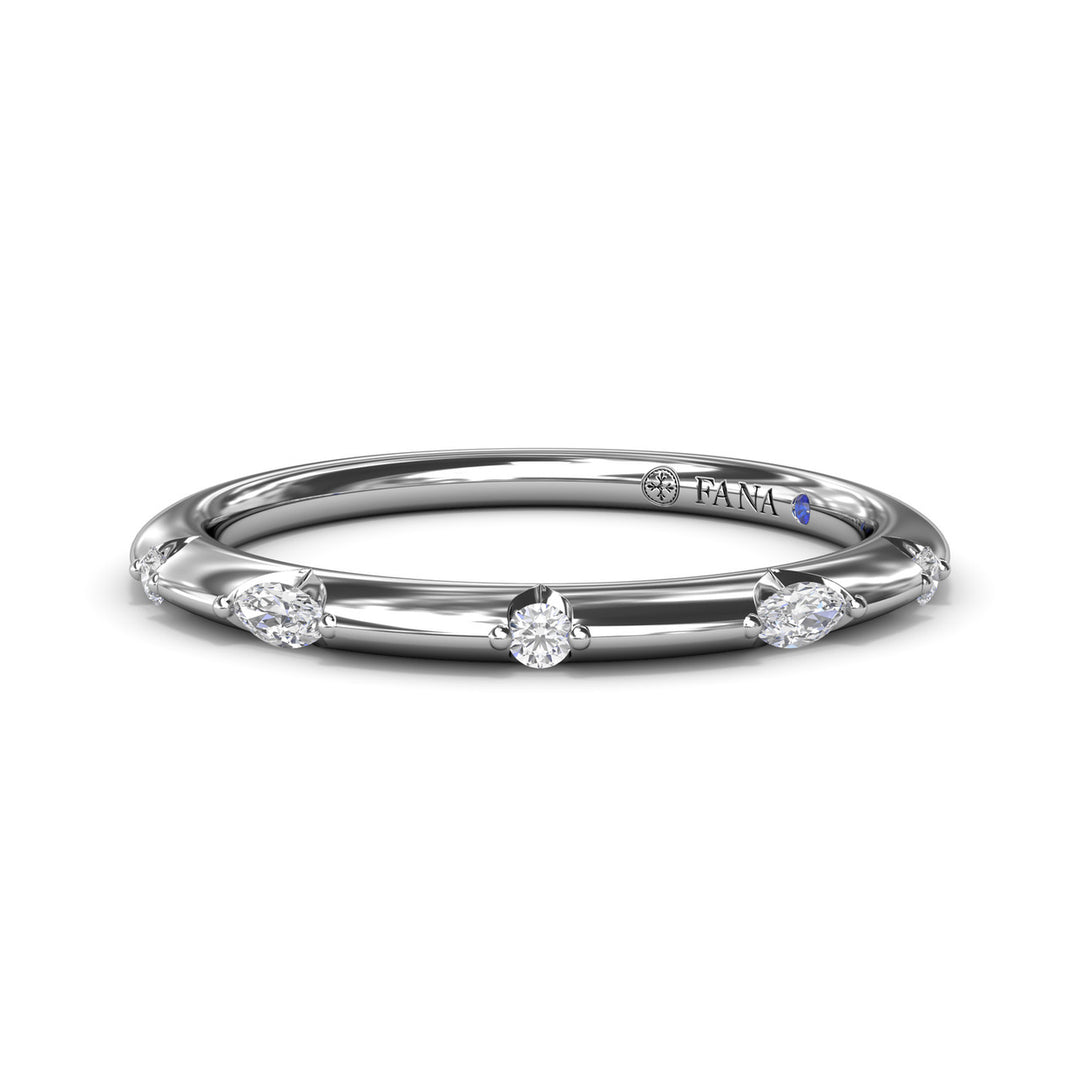 Captivating Raindrop Diamond Wedding Band