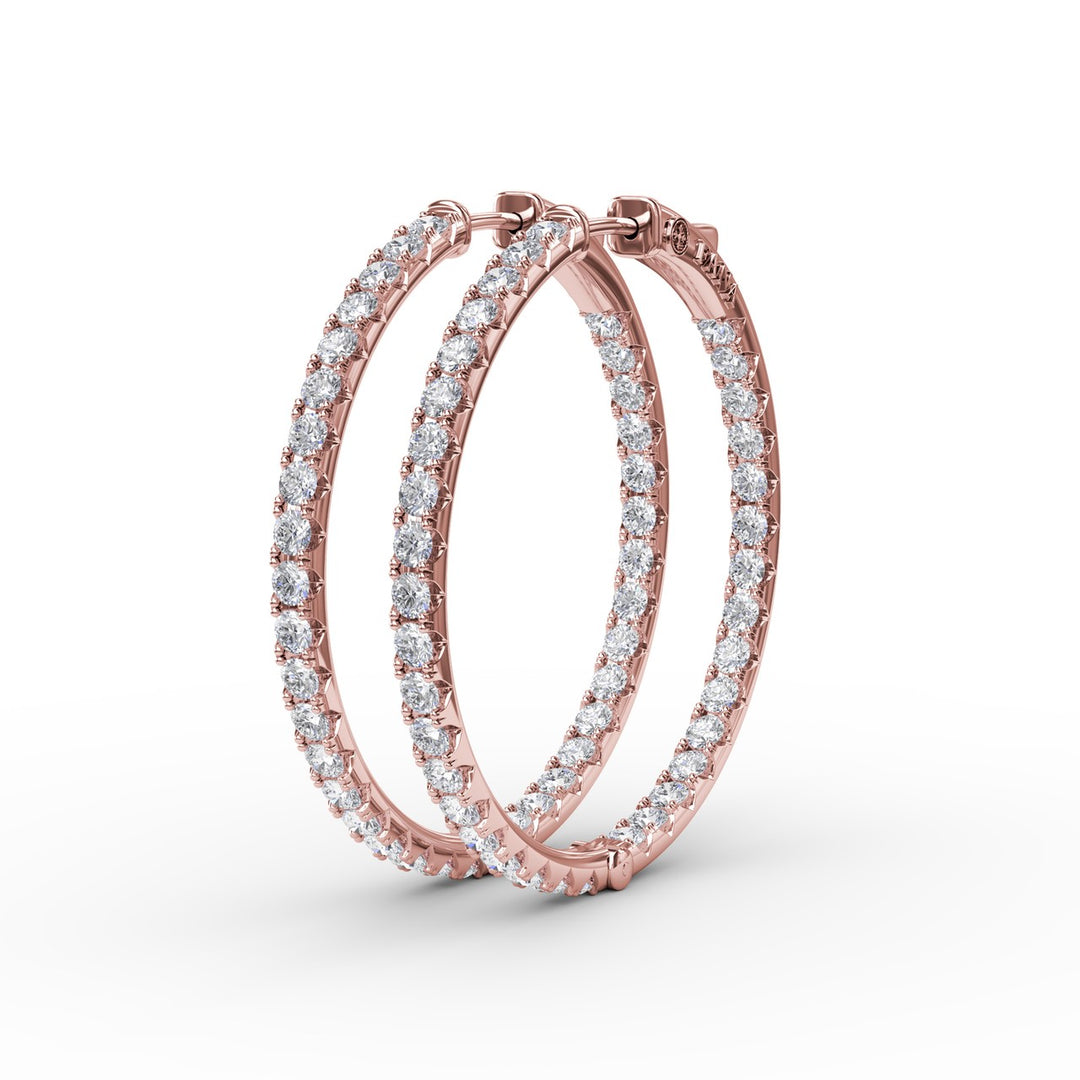 3.15ct Diamond Hoop Earrings