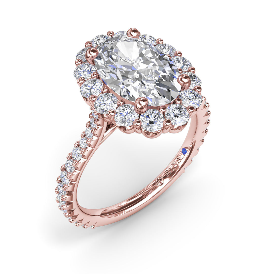 Floral Halo Diamond Engagement Ring