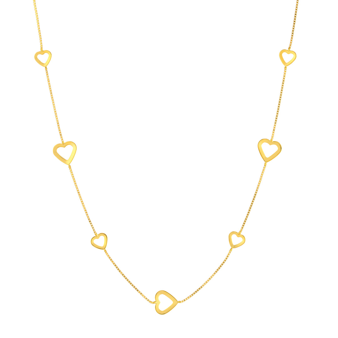 Open Heart on Box Chain Adj. Necklace