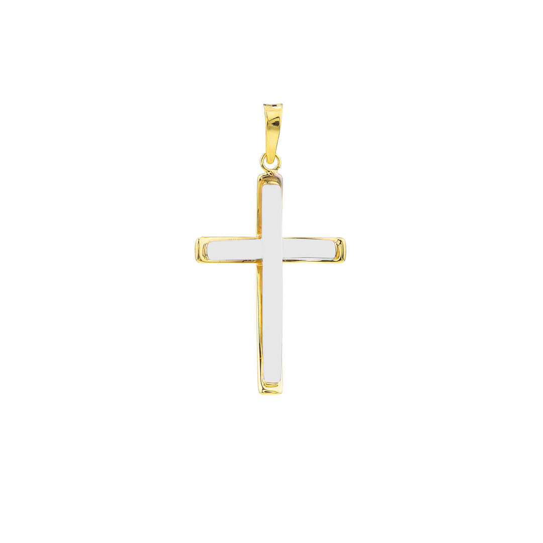 Two-Tone Reversible Cross Pendant