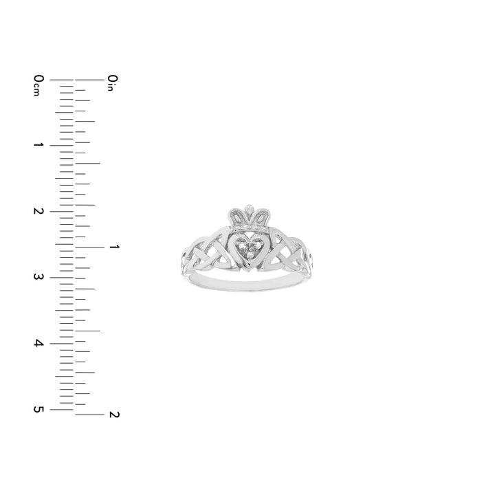 Braided Claddagh Ring with Diamond Accent