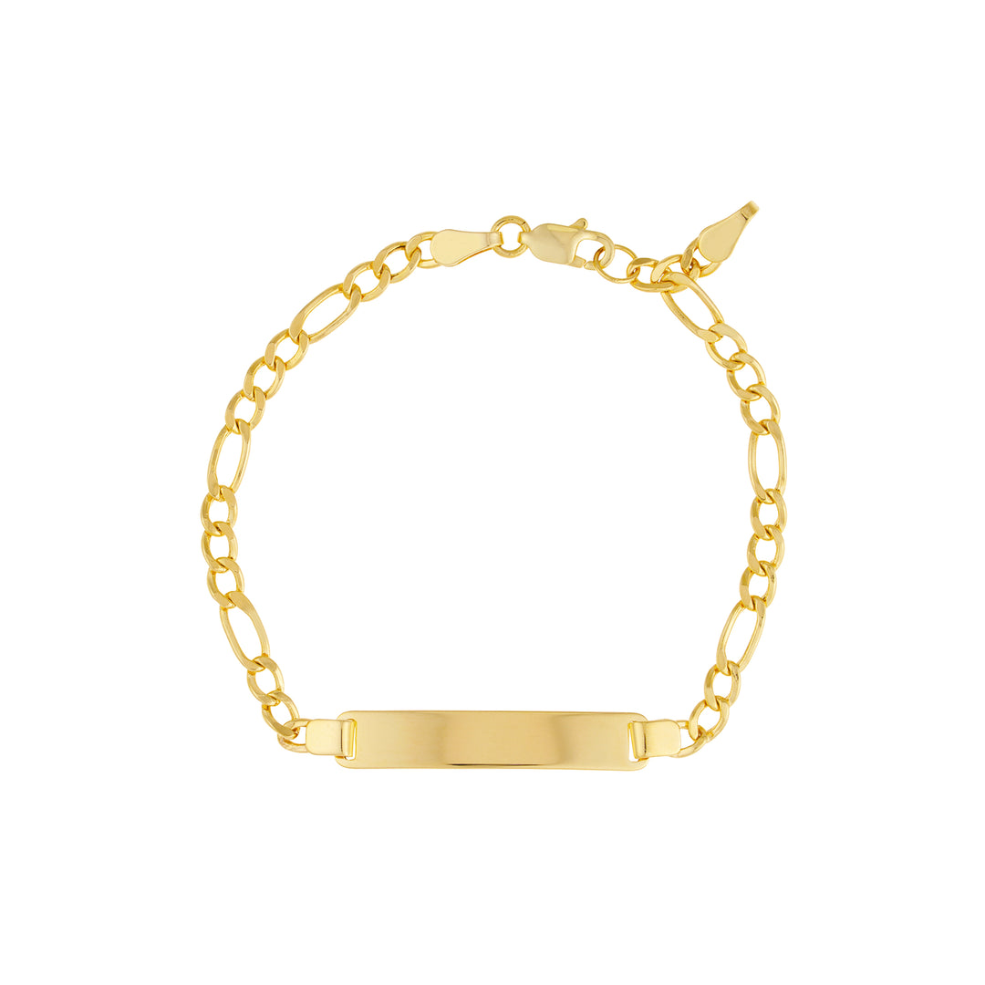 Kids Initial ID Bracelet on Figaro Chain