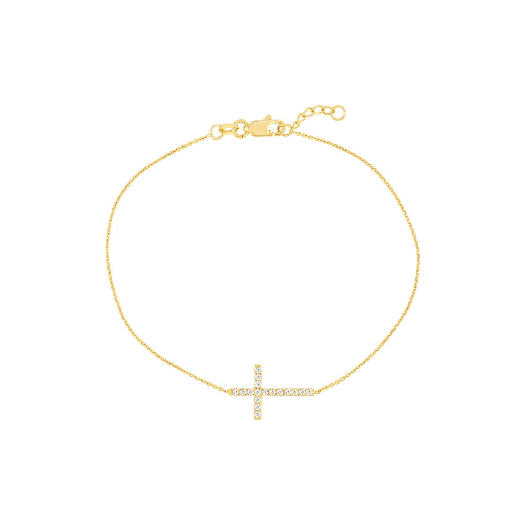 Sideways Cross Bracelet with 1/6tcw Diamond