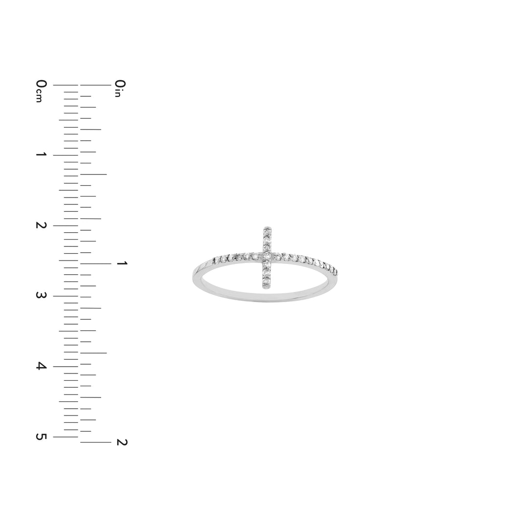 Sideways Cross Ring with 1/8tcw Diamond