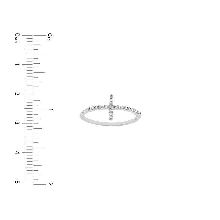 Sideways Cross Ring with 1/8tcw Diamond