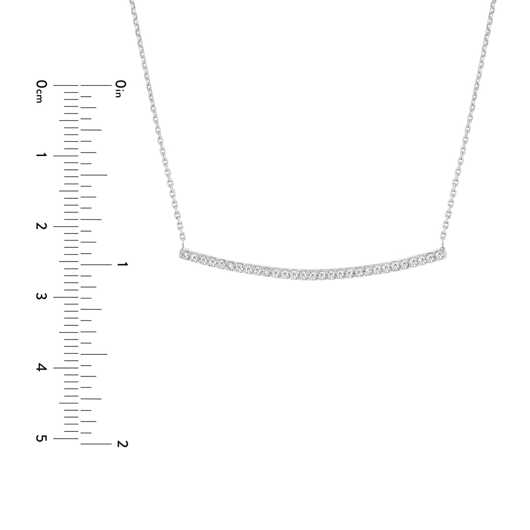 Curved Bar Adj. Necklace with 1/6tcw Diamond