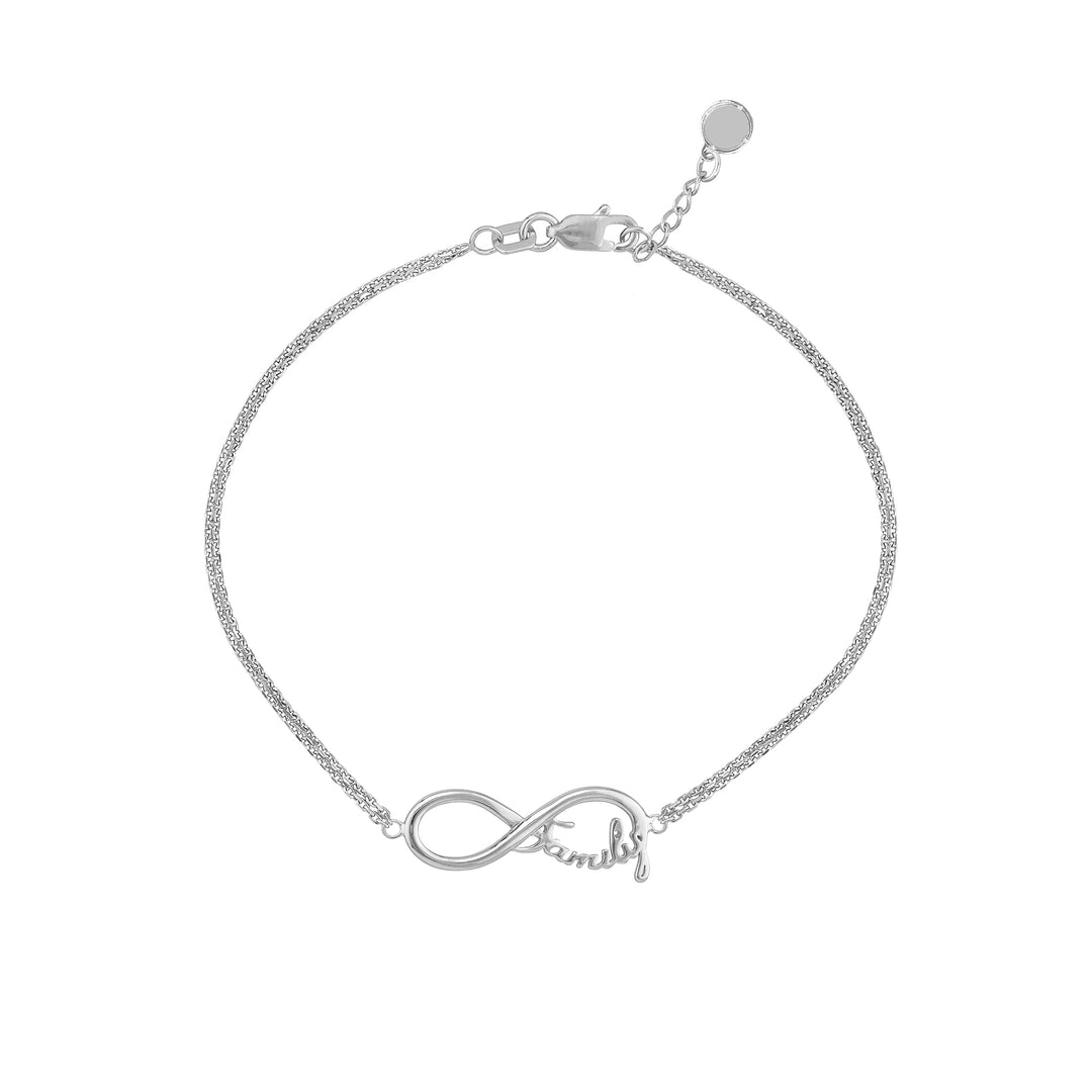 Sterling Silver Infinity Symbol Family Adjustable Bracelet