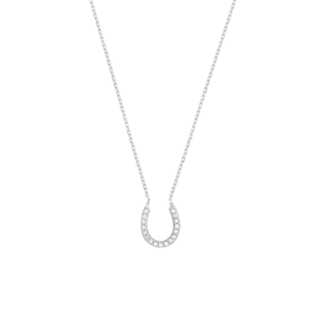 Mini CZ Horseshoe Adjustable Necklace