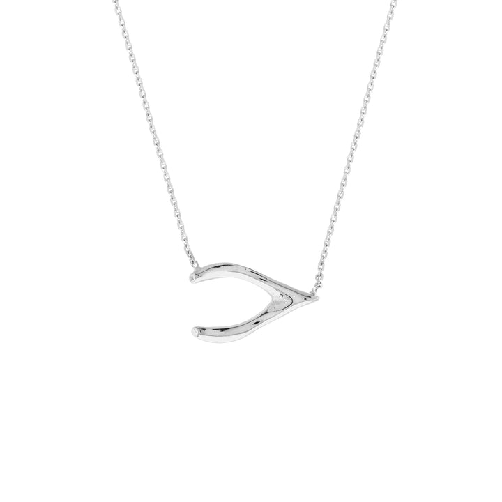 Sideways Wishbone Adjustable Necklace