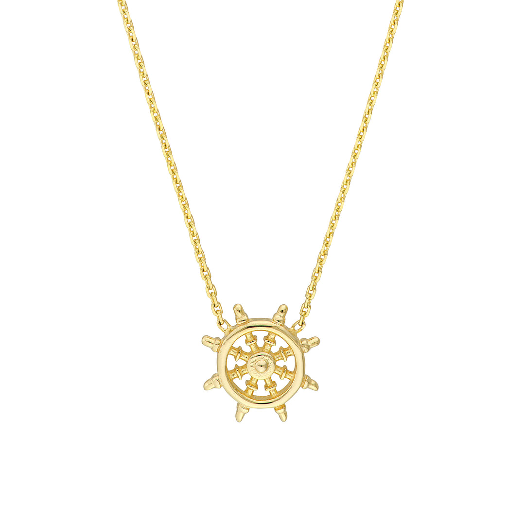 Mini Ship Wheel Adjustable Necklace