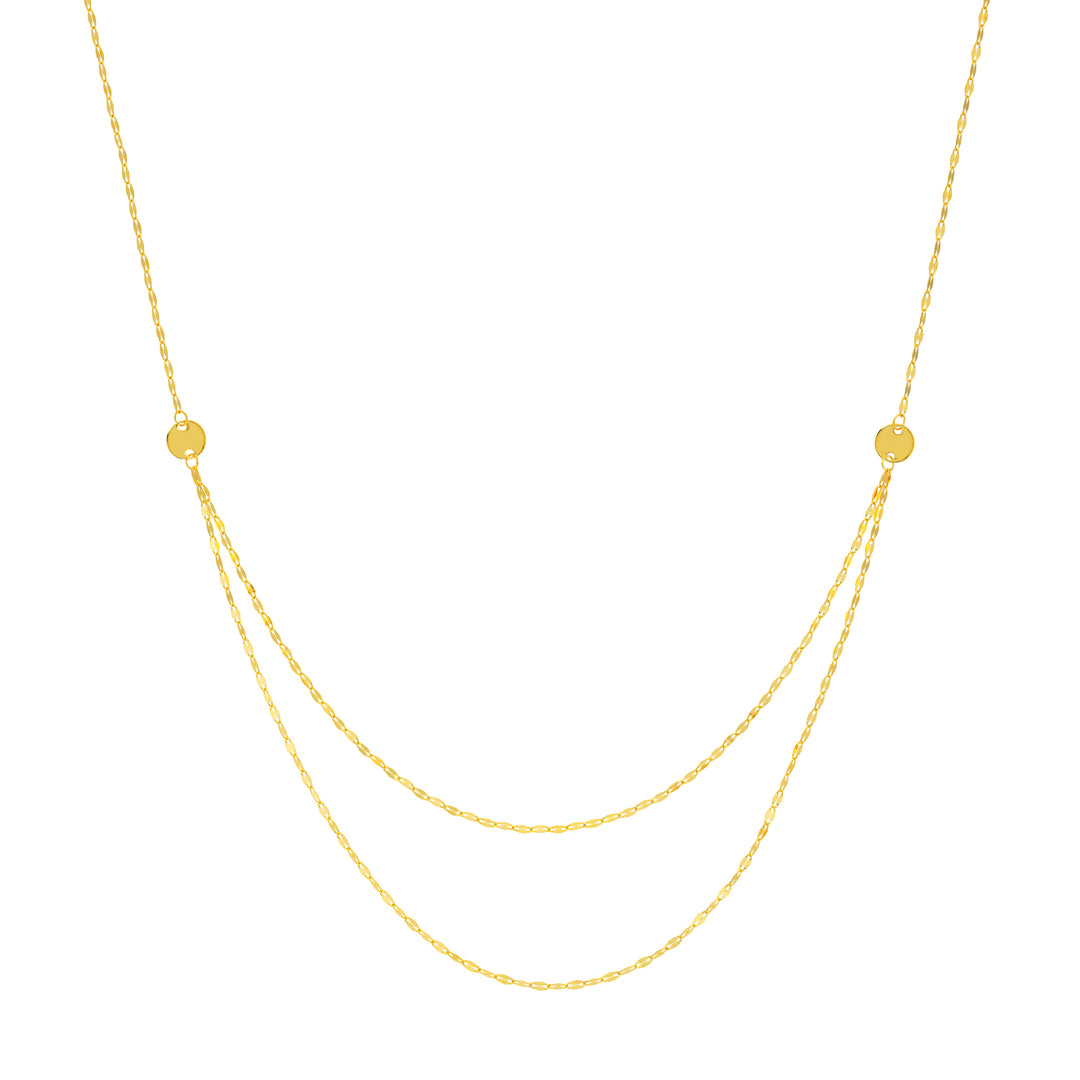 Graduated Hammered Mariner Chain Necklace